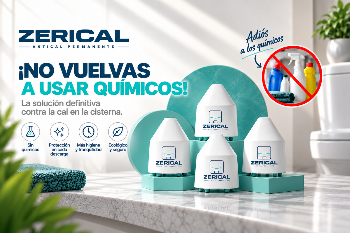 ¡No vuelvas a usar químicos! Cuatro unidades de Zerical™, antical para la cisterna